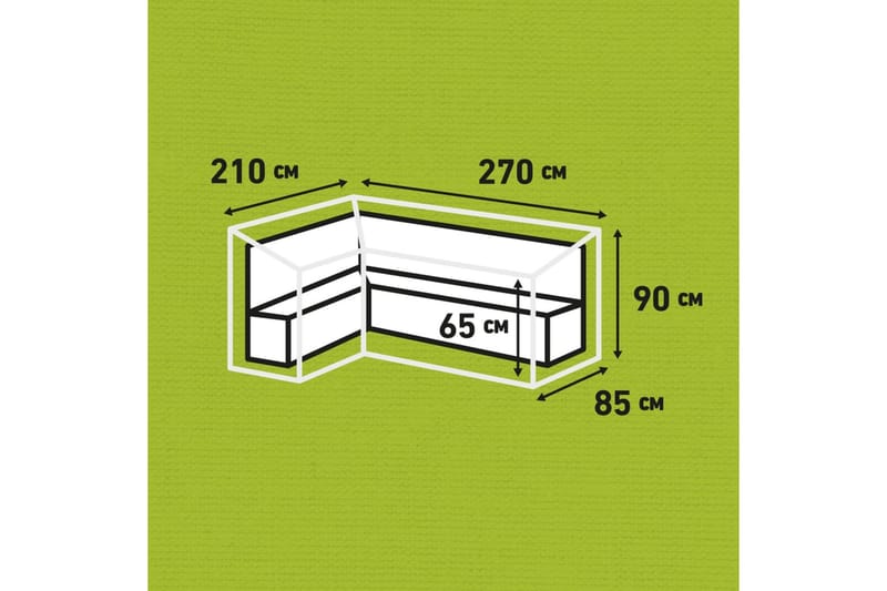 Madison Trekksett til hagesofa 270x210x90cm venstre grå - Hagemøbler & utemiljø - Øvrig hagemøbler - Møbelbeskyttelse - Overtrekk hagemøbler