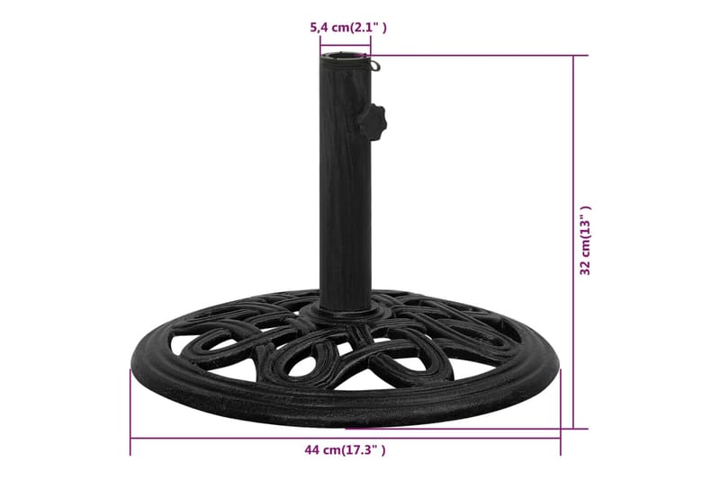 Parasollbase svart 44x44x32 cm støpejern - Svart - Hagemøbler & utemiljø - Øvrig hagemøbler - Tilbehør hagemøbler - Parasollfot
