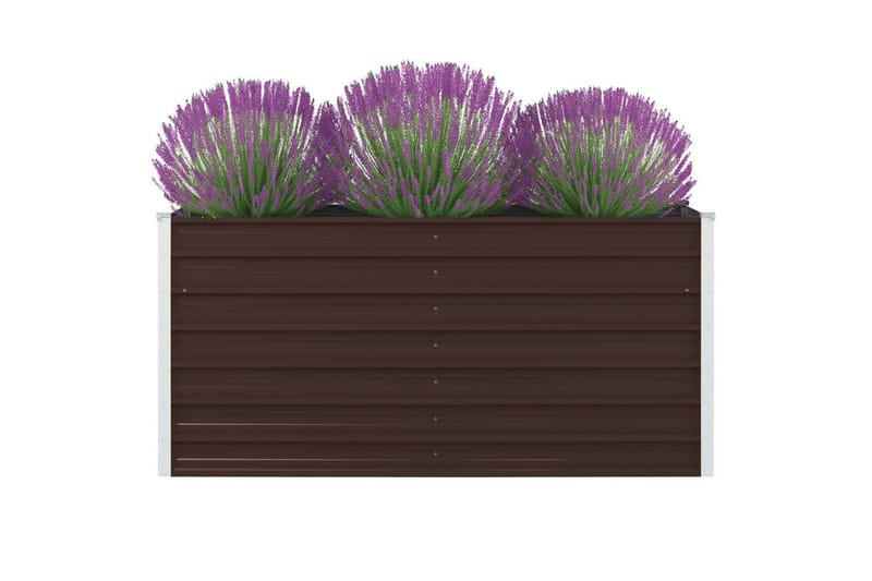 Forhøyet hagebed 160x80x45 cm galvanisert stål brun - Hagemøbler & utemiljø - Balkong & terrasse - Balkongdyrking - Blomsterkasser