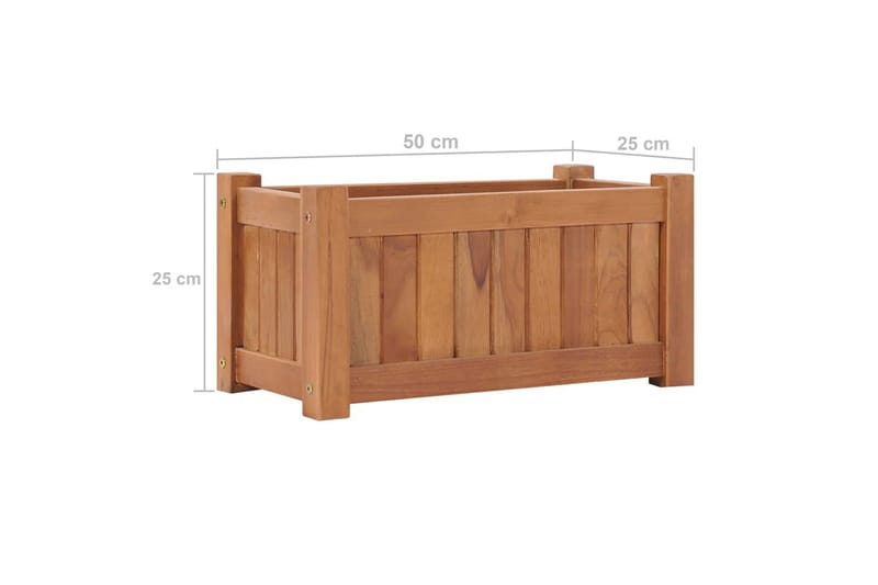 Høybed 50x25x25 cm heltre teak - Hagemøbler & utemiljø - Balkong & terrasse - Balkongdyrking - Blomsterkasser