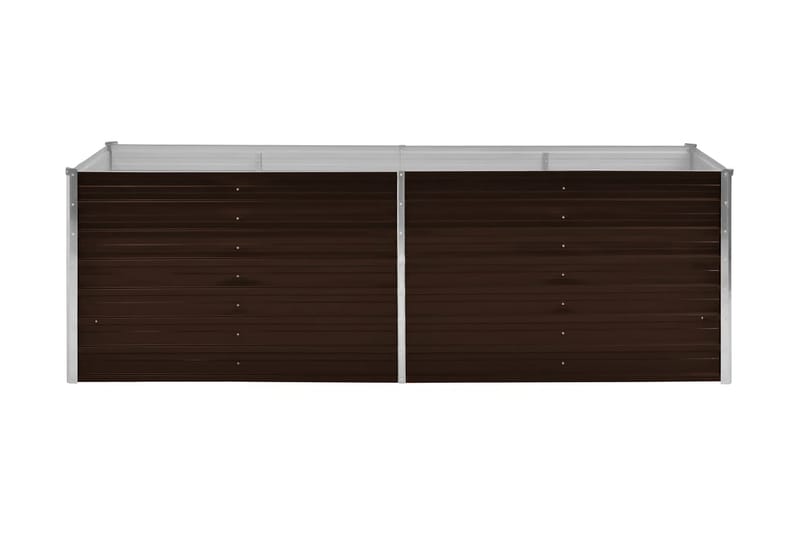 Høybed brun 240x80x77 cm galvanisert stål - Brun - Utepotter - Blomsterkasser
