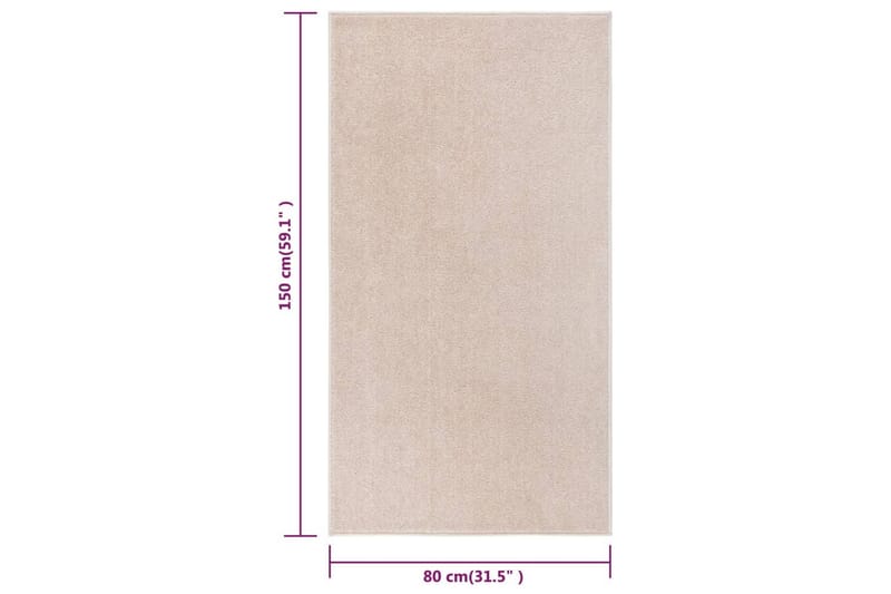 Teppe med kort luv 80x150 cm mørk beige - Beige - Tekstiler & tepper - Teppe & matte - Utendørs tepper - Plasttepper