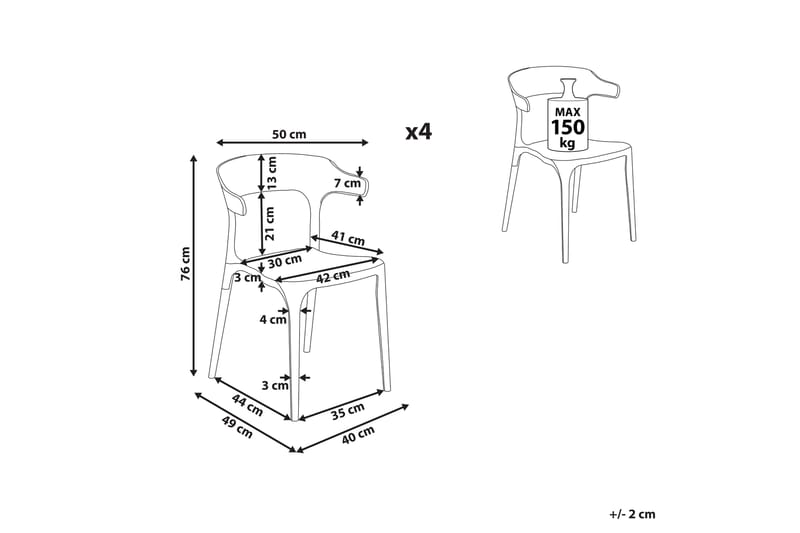 Armstol Squinzano 4 stk - Beige - Hagemøbler & utemiljø - Balkong & terrasse - Balkongmøbler - Balkongstoler