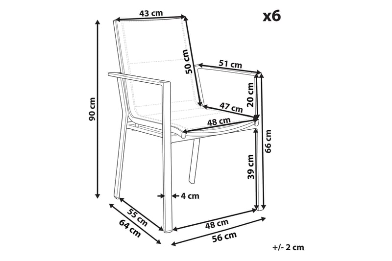 Armstol Zama 6 stk - Svart/Grå - Hagemøbler & utemiljø - Balkong & terrasse - Balkongmøbler - Balkongstoler