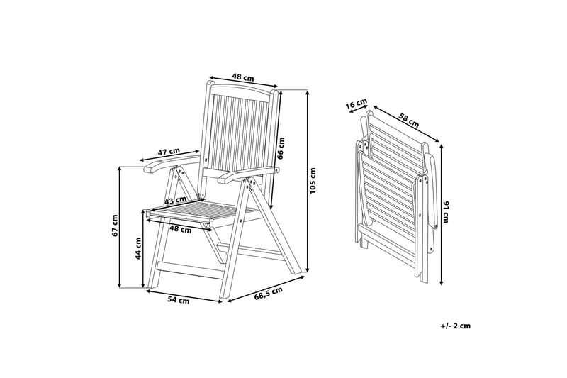 Stol Riliegh med pute 2-pk - Akasie/Grafittgrå - Hagemøbler & utemiljø - Balkong & terrasse - Balkongmøbler - Balkongstoler