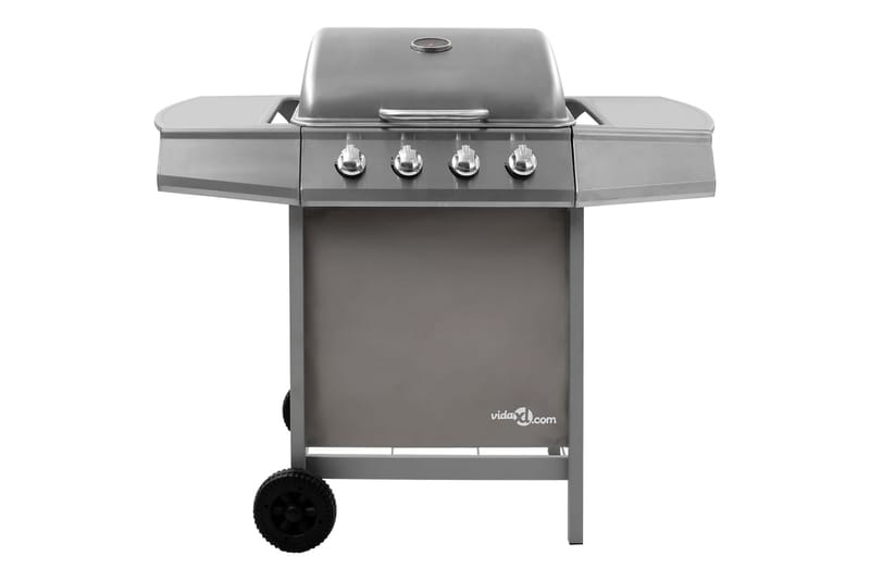 Gassgrill med 4 brennere sølv - Silver - Hagemøbler & utemiljø - Grill & utekjøkken - Gassgriller