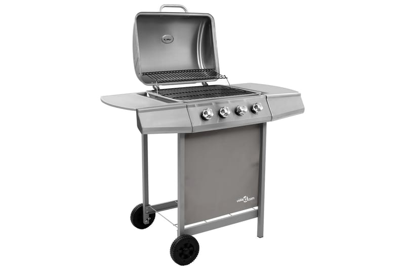 Gassgrill med 4 brennere sølv - Silver - Hagemøbler & utemiljø - Grill & utekjøkken - Gassgriller