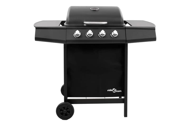 Gassgrill med 4 brennere svart - Svart - Hagemøbler & utemiljø - Grill & utekjøkken - Gassgriller