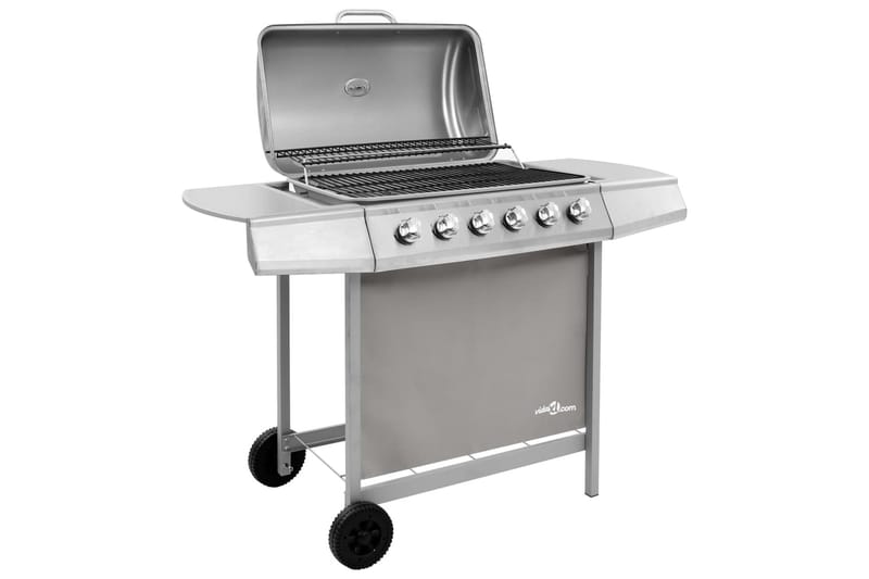 Gassgrill med 6 brennere sølv - Silver - Hagemøbler & utemiljø - Grill & utekjøkken - Gassgriller