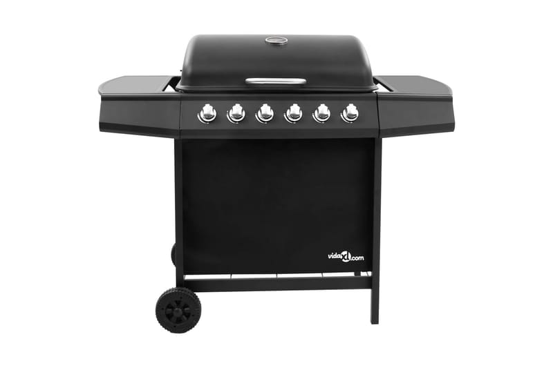 Gassgrill med 6 brennere svart - Svart - Hagemøbler & utemiljø - Grill & utekjøkken - Gassgriller