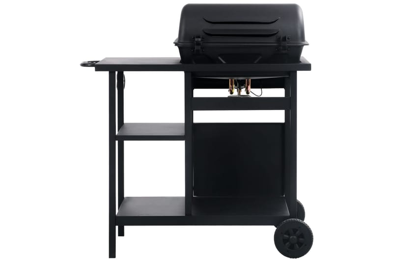 Gassgrill med sidebord i 3 etasjer svart - Gassgriller