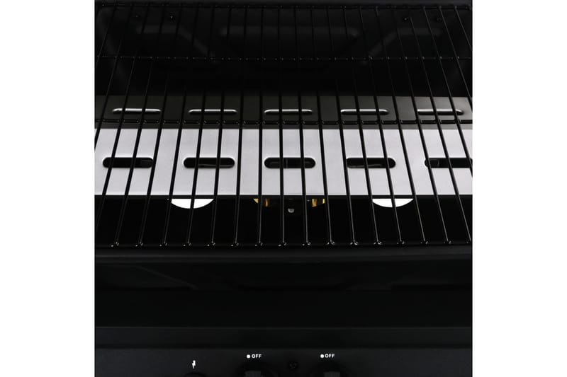 Gassgrill med sidebord i 3 etasjer svart - Gassgriller