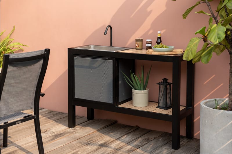 Utekjøkken Panama uten grill 132x48 cm Svart - Lifestyle Garden - Komplette utekjøkken