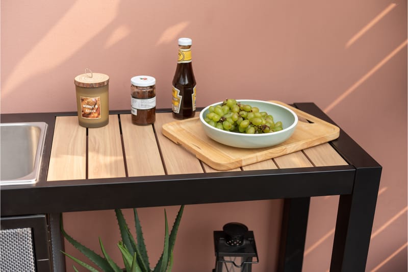 Utekjøkken Panama uten grill 132x48 cm Svart - Lifestyle Garden - Komplette utekjøkken