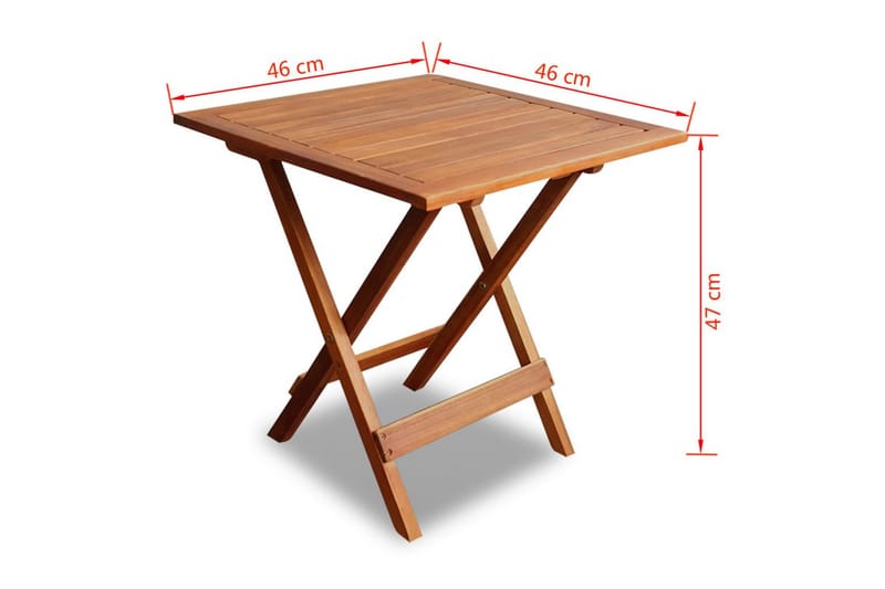 Bistrobord 46x46x47 cm heltre akasie - Brun - Hagemøbler & utemiljø - Hagebord - Cafébord