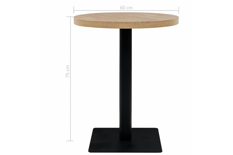 Bistrobord MDF og stål rund 60x75 cm eikefarge - Beige - Hagemøbler & utemiljø - Hagebord - Cafébord