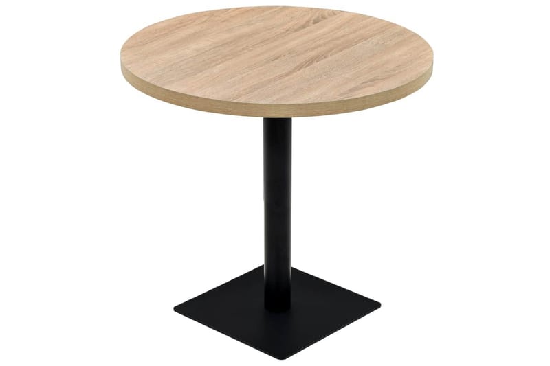 Bistrobord MDF og stål rund 80x75 cm eikefarge - Beige - Hagemøbler & utemiljø - Hagebord - Cafébord