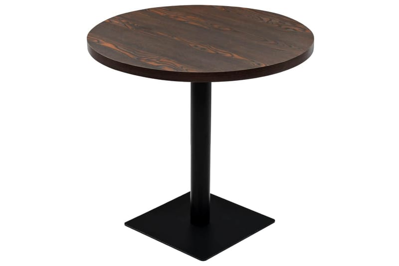 Bistrobord MDF og stål rund 80x75 cm mørk aske - Brun - Hagemøbler & utemiljø - Hagebord - Cafébord