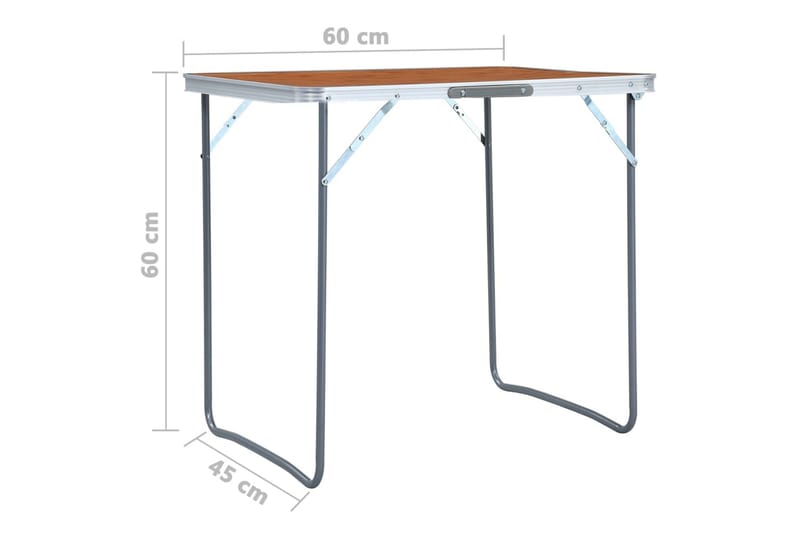 Sammenleggbart campingbord aluminium 60x45 cm - Hagemøbler & utemiljø - Hagebord - Campingbord