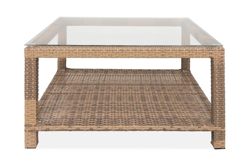 Bord Bahamas 75x75 cm med Hylle - Sand - Hagemøbler & utemiljø - Hagebord - Loungebord & Sofabord utendørs