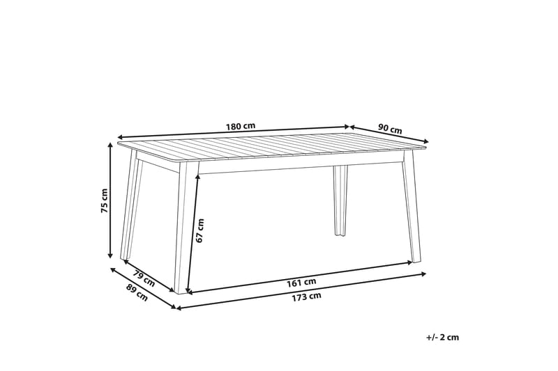 Spisebord Cellino 180x90 cm - Lysebrun - Hagemøbler & utemiljø - Hagebord - Spisebord ute