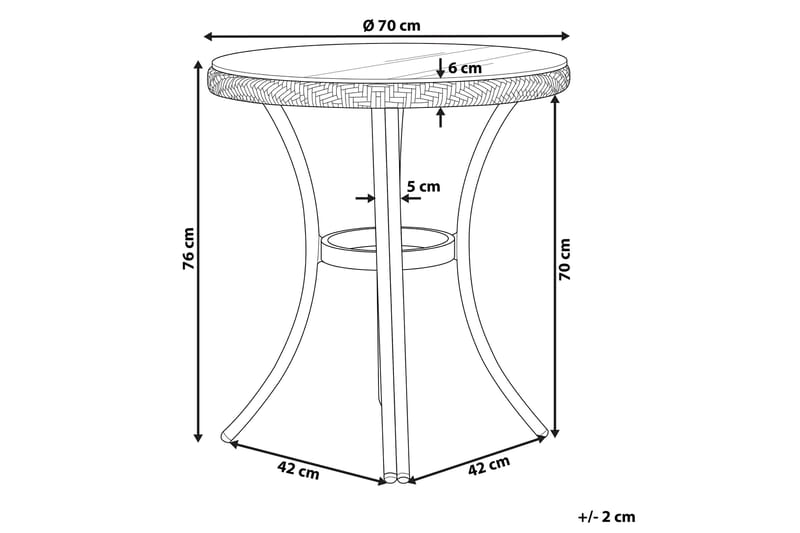 Hagebord 70 cm blå/Hvit mønster RIFREDDO - Blå - Hagemøbler & utemiljø - Hagebord - Spisebord ute