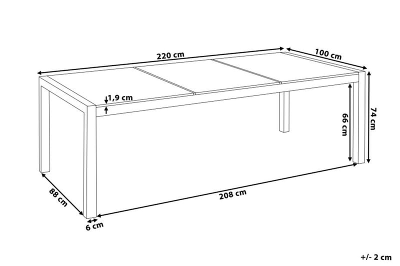 Hagebord Grosseto 220 cm - Grå - Hagemøbler & utemiljø - Hagebord - Spisebord ute