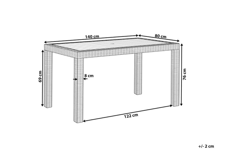 Hagebord Valderamo 140x80 cm - Grå - Hagemøbler & utemiljø - Hagebord - Spisebord ute