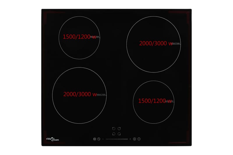 Induksjonskomfyr med 4 plater berøringskontroll glass 7000 W - Hagemøbler & utemiljø - Hagebord - Spisebord ute