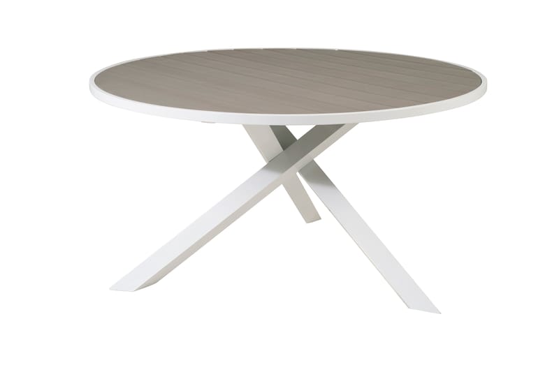 Parma Spisebord 140 cm Rundt Hvit/Grå - Venture Home - Hagemøbler & utemiljø - Hagebord - Spisebord ute