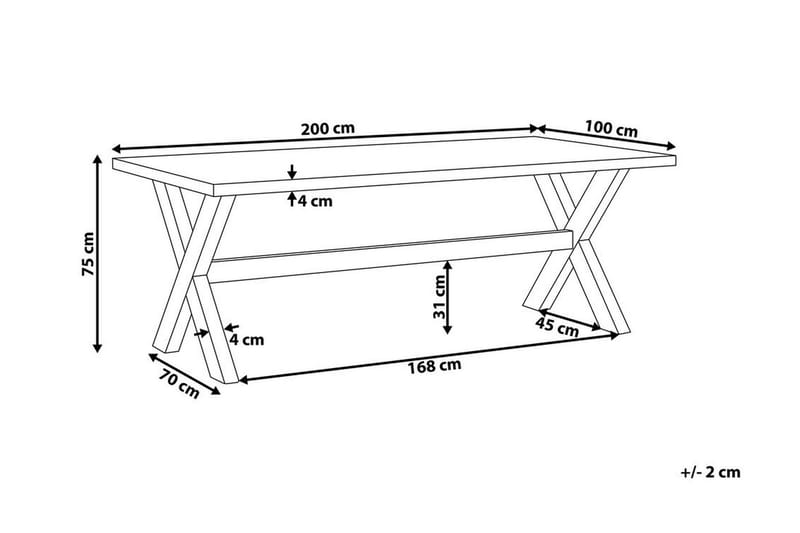 Spisebord Terranoa 200 cm - Grå/Akacia - Hagemøbler & utemiljø - Hagebord - Spisebord ute