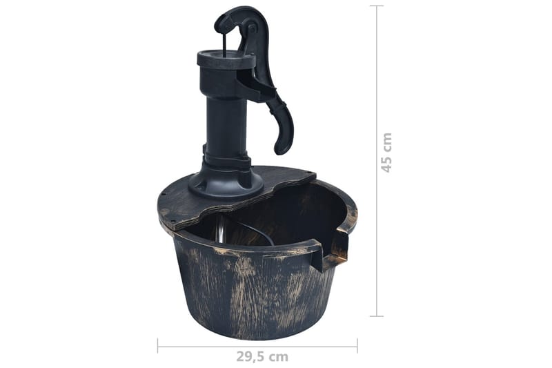 Hagefontene tønne med pumpe - Brun - Hagemøbler & utemiljø - Hagedekorasjon & utemiljø - Dam & fontene - Hagefontene