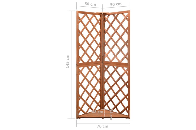 Hjørneespalier 50x50x145 cm heltre gran - Brun - Hagemøbler & utemiljø - Hagedekorasjon & utemiljø - Espalier