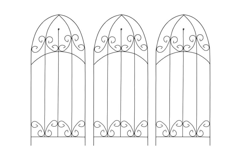 Planteklatrestativ 3 stk svart 40x100 cm jern - Hagemøbler & utemiljø - Hagedekorasjon & utemiljø - Espalier