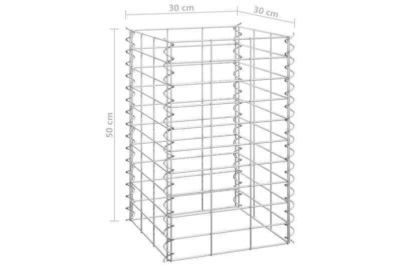 Gabion høybed 3 stk 30x30x50 cm jern - Silver - Hagemøbler & utemiljø - Hagedekorasjon & utemiljø - Gjerder & Grinder