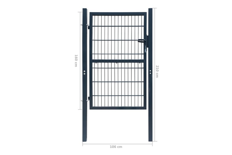 2D hageport (enkel) antrasitt grå 106 x 210 cm - Hagemøbler & utemiljø - Hagedekorasjon & utemiljø - Gjerder & Grinder