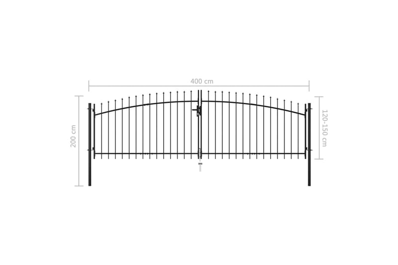 Dobbel hageport med spydhoder 400x200 cm - Hagemøbler & utemiljø - Hagedekorasjon & utemiljø - Gjerder & Grinder