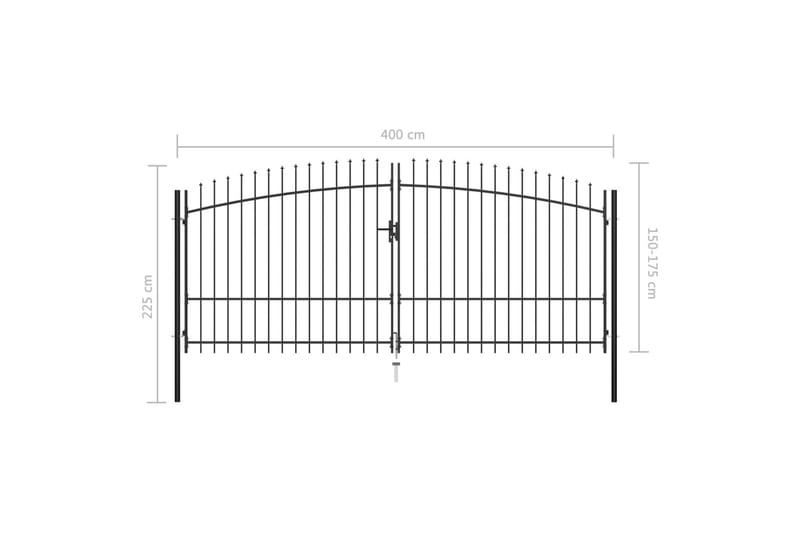 Dobbel hageport med spydhoder 400x225 cm - Hagemøbler & utemiljø - Hagedekorasjon & utemiljø - Gjerder & Grinder