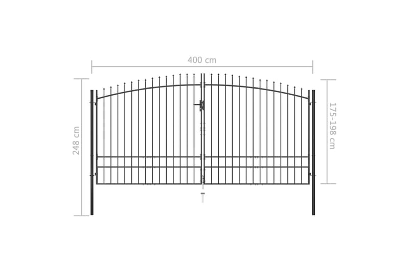 Dobbel hageport med spydhoder 400x248 cm - Hagemøbler & utemiljø - Hagedekorasjon & utemiljø - Gjerder & Grinder