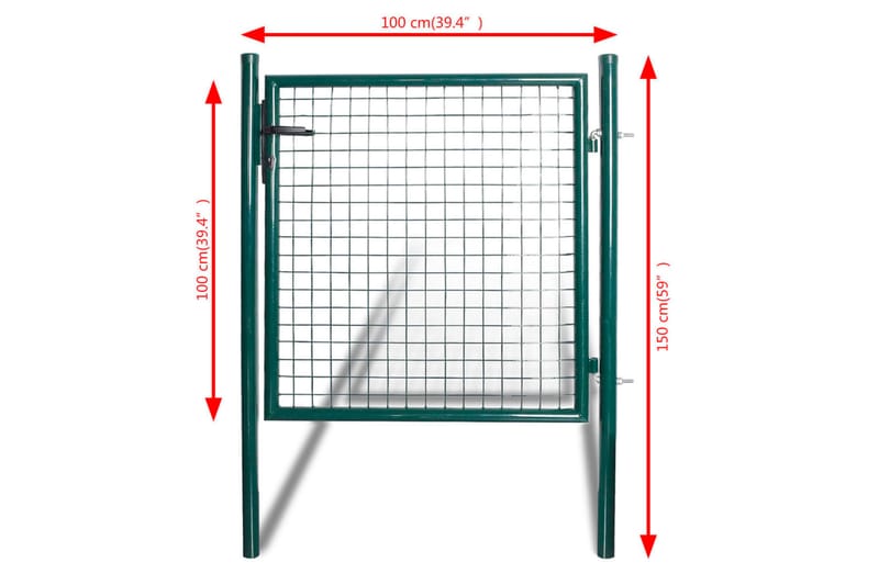 Enkel Dør Gateport Pulverlakkert Stål - Hagemøbler & utemiljø - Hagedekorasjon & utemiljø - Gjerder & Grinder