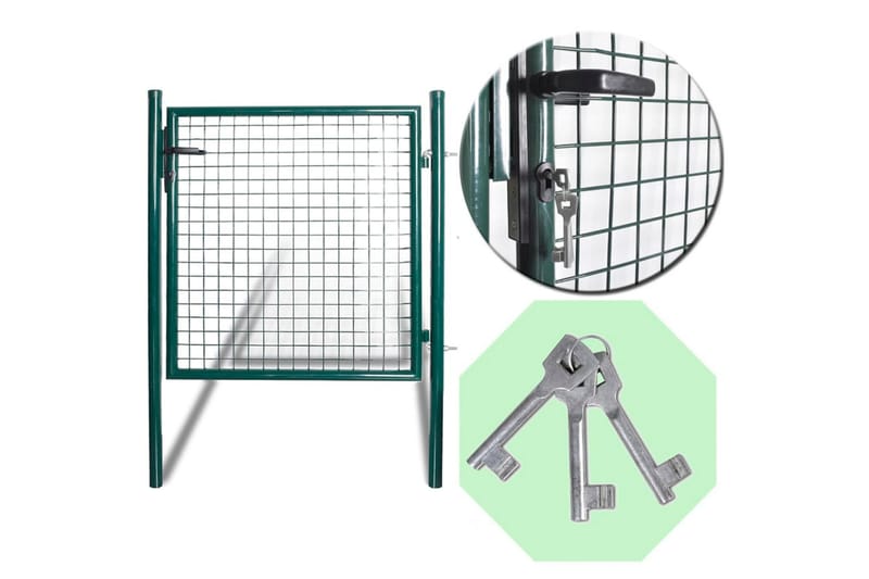 Enkel Dør Gateport Pulverlakkert Stål - Hagemøbler & utemiljø - Hagedekorasjon & utemiljø - Gjerder & Grinder