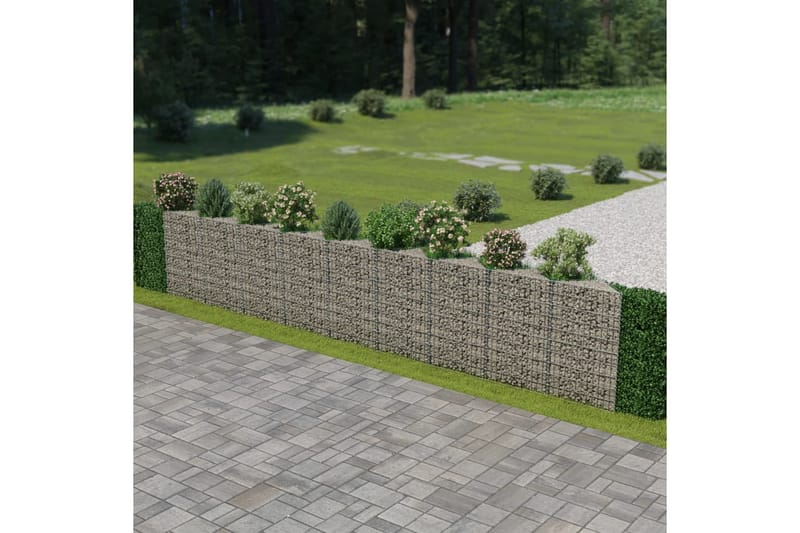 Gabion galvanisert stål 630x30x100 cm - Grå - Hagemøbler & utemiljø - Hagedekorasjon & utemiljø - Gjerder & Grinder