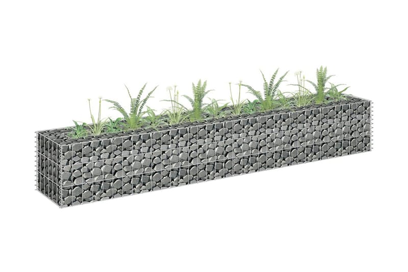 Gabion høybed galvanisert stål 180x30x30 cm - Hagemøbler & utemiljø - Hagedekorasjon & utemiljø - Gjerder & Grinder