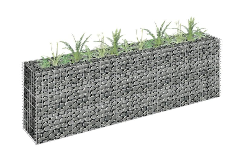 Gabion høybed galvanisert stål 180x30x60 cm - Silver - Hagemøbler & utemiljø - Hagedekorasjon & utemiljø - Gjerder & Grinder