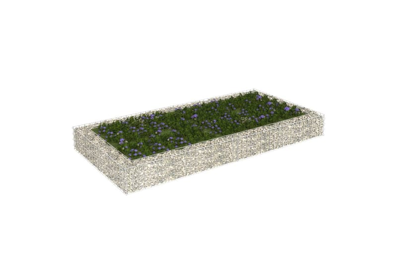 Gabion høybed galvanisert stål 200x100x20 cm - Silver - Hagemøbler & utemiljø - Hagedekorasjon & utemiljø - Gjerder & Grinder