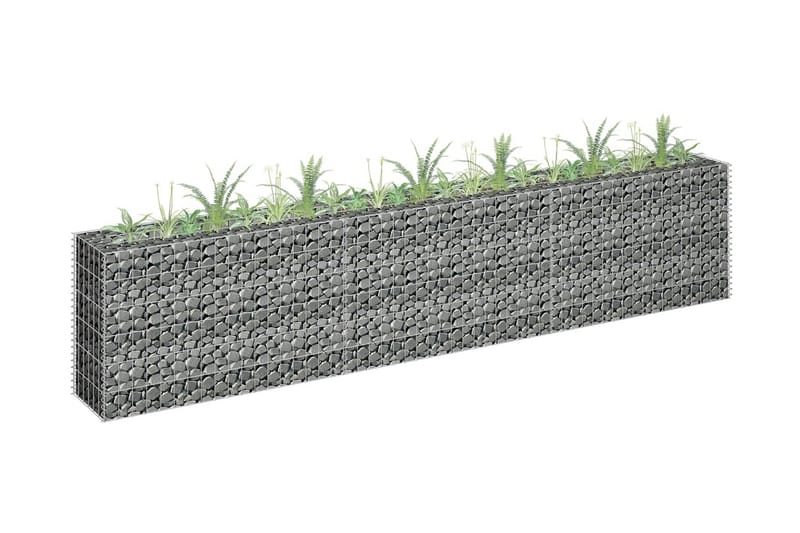 Gabion høybed galvanisert stål 270x30x60 cm - Silver - Hagemøbler & utemiljø - Hagedekorasjon & utemiljø - Gjerder & Grinder