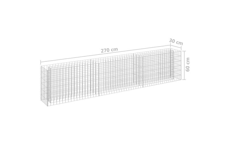 Gabion høybed galvanisert stål 270x30x60 cm - Silver - Hagemøbler & utemiljø - Hagedekorasjon & utemiljø - Gjerder & Grinder