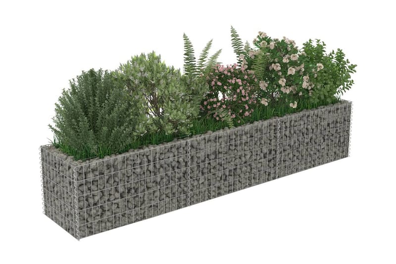 Gabion høybed galvanisert stål 270x50x50 cm - Grå - Hagemøbler & utemiljø - Hagedekorasjon & utemiljø - Gjerder & Grinder