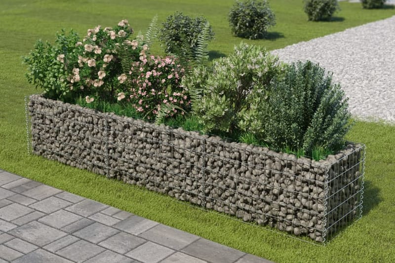 Gabion høybed galvanisert stål 270x50x50 cm - Grå - Hagemøbler & utemiljø - Hagedekorasjon & utemiljø - Gjerder & Grinder