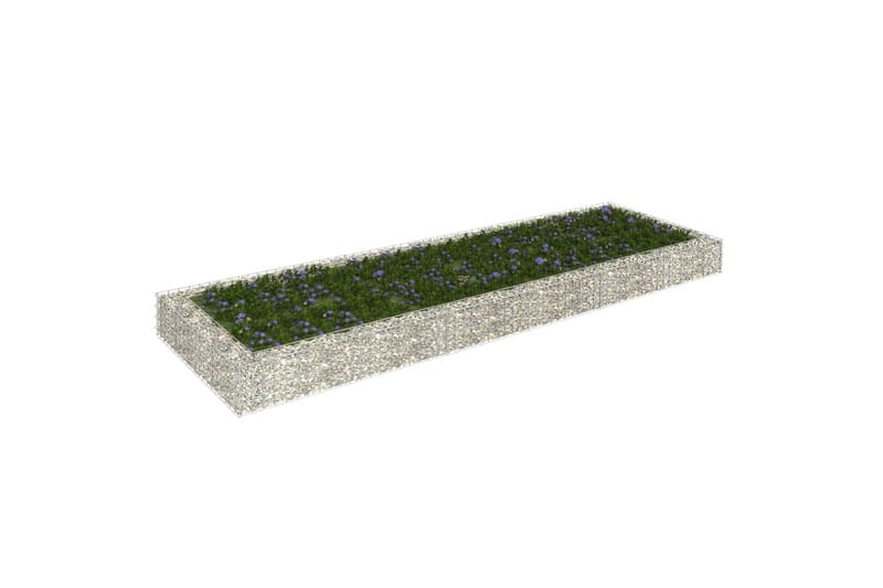 Gabion høybed galvanisert stål 300x100x20 cm - Silver - Gjerder & Grinder